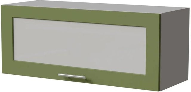Feldmann-Wohnen Klapphängeschrank Brerra W4BS/90 WKF in Grau und Farngrün Matt mit Glastüren und Soft-Close-Funktion, B/T/H: 90 x 32,5 x 36 cm - Bild 1