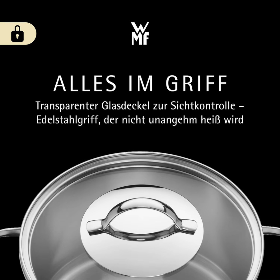 WMF Provence Plus Topfset 5-teilig aus Edelstahl mit Glasdeckel, unbeschichtet, Farbe Silber, für Induktion und alle Herdarten geeignet - Bild 3