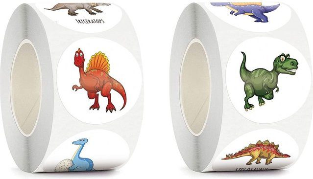 500 Stück Kinder Cartoon Aufkleber mit Dinosaurier Muster in Multicolour für Briefpapier und Belohnungen - Bild 1