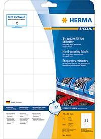 Herma Folien-Etiketten Special 4695, weiß, matt, permanent selbstklebend, 25 Bogen DIN A4, Etikettengröße: Breite: 70 mm, Höhe: 37 mm - Bild 1