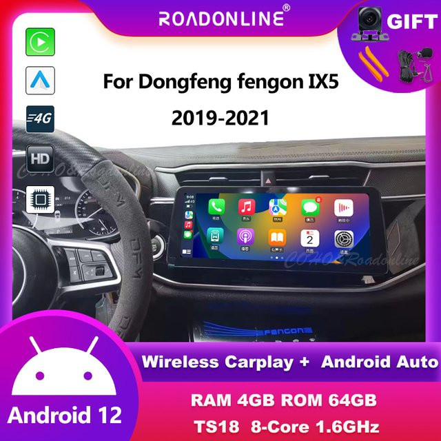 Roadonline Android 12 Multimedia-System für Dongfeng Fengon IX5 2019-2021 mit Wireless CarPlay und Bluetooth in Schwarz - Bild 1