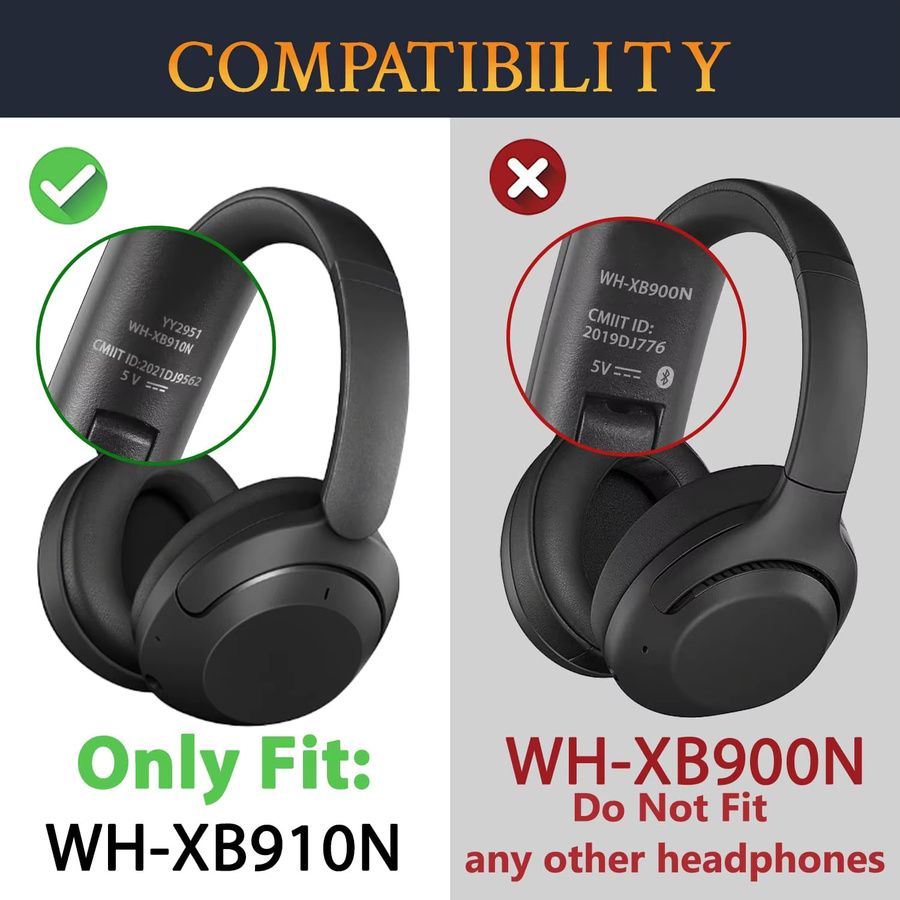 Sony WH-XB910N Ersatz Kopfband und Ohrpolster Set in Schwarz - Bild 3