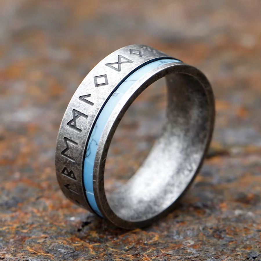 Viking Ring Edelstahl, Rot, Herren - Bild 2