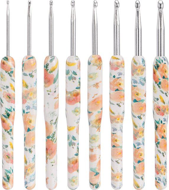 QJH Edelstahl-Häkelnadel mit Kunststoffgriff und Dämpfungshandgriff in Multicolor, 2,5mm-6mm - Bild 1
