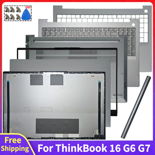 Lenovo ThinkBook 16 G6 G7 Ersatzteil-Set in Grau mit LCD-Rückabdeckung, Gehäuseteilen und Tastatur - Bild 1