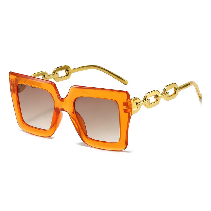 Quadratische Sonnenbrille mit Kettenbügel, Vollrand, Damen - Bild 2