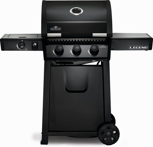 Napoleon Gasgrill Legend 365 in Schwarz mit 3 Brennern, Seitenbrenner, Thermometer und Gusseisen-Rosten - Bild 1