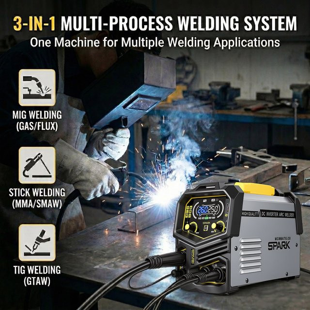 WUIETI Mini MMA-Schweißgerät-Set, IGBT Inverter MMA-250 Lichtbogenschweißgerät mit einstellbarem Strom von 20-250A, tragbare DIY Heim-Schweißausrüstung - Bild 1
