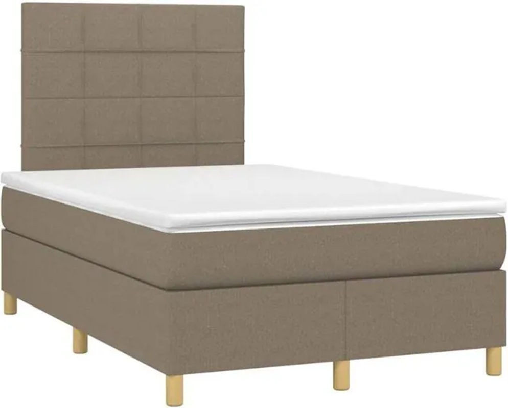 vidaxl Boxspringbett mit Matratze in Taupe meliert aus Stoff und Holzwerkstoff B/T/H: 120 x 190 x 118 cm - Bild 1