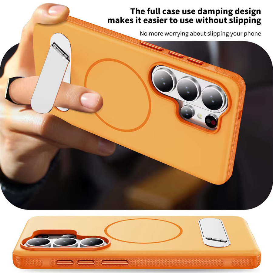 Magnetische und faltbare Schutzhülle für Samsung Galaxy S26 S25 FE S24 S23 Ultra Plus in Orange mit MagSafe-Kompatibilität - Bild 2