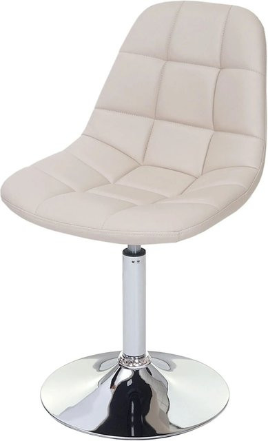 CHEFGASTRO Esszimmerstuhl 2er-Set aus Kunstleder in Beige mit Chrom-Gestell, H x B x T: 84 x 47 x 50 cm, Sitzhöhe: 46 cm - Bild 1