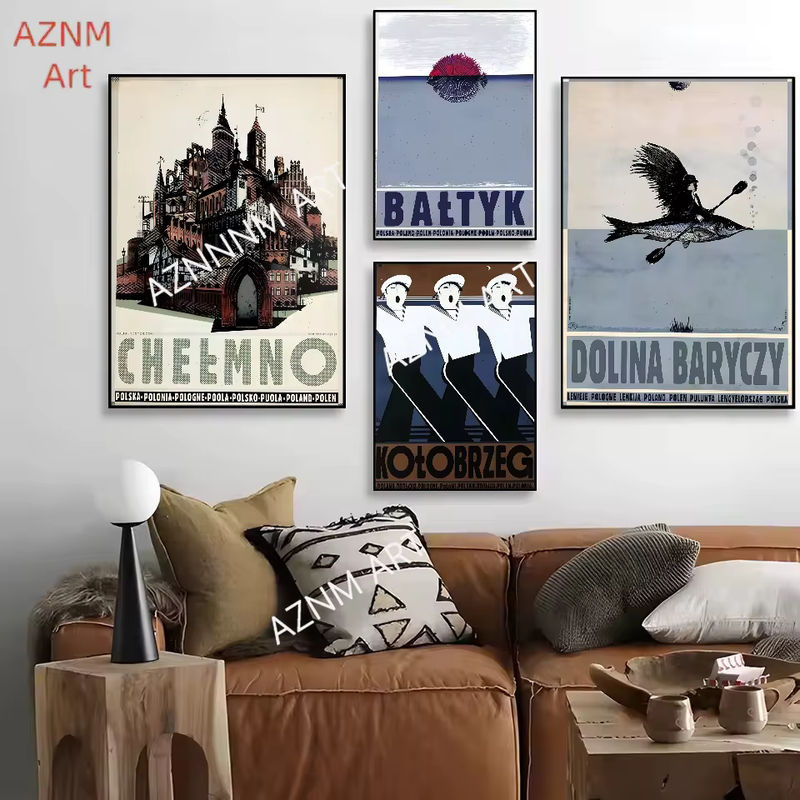 R-Ryszard Kaja Artworks Polnisches Poster in Vintage-Optik, mehrfarbige Wanddekoration aus Papier für dein Zuhause - Bild 2
