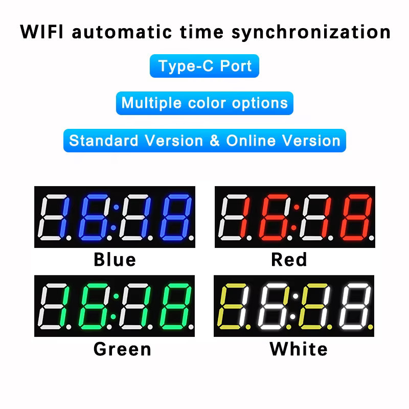 Keyestudio WIFI Smart Network Uhrmodul mit automatischer Zeitsynchronisation und Typ-C-Schnittstelle in Mehrfarbig - Bild 5