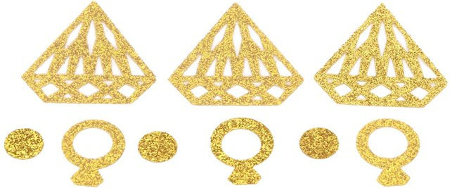 KONNWEI Diamantring Form Pailletten Konfetti aus Kunststoff für Hochzeitsfeier und Party Dekoration - Bild 1