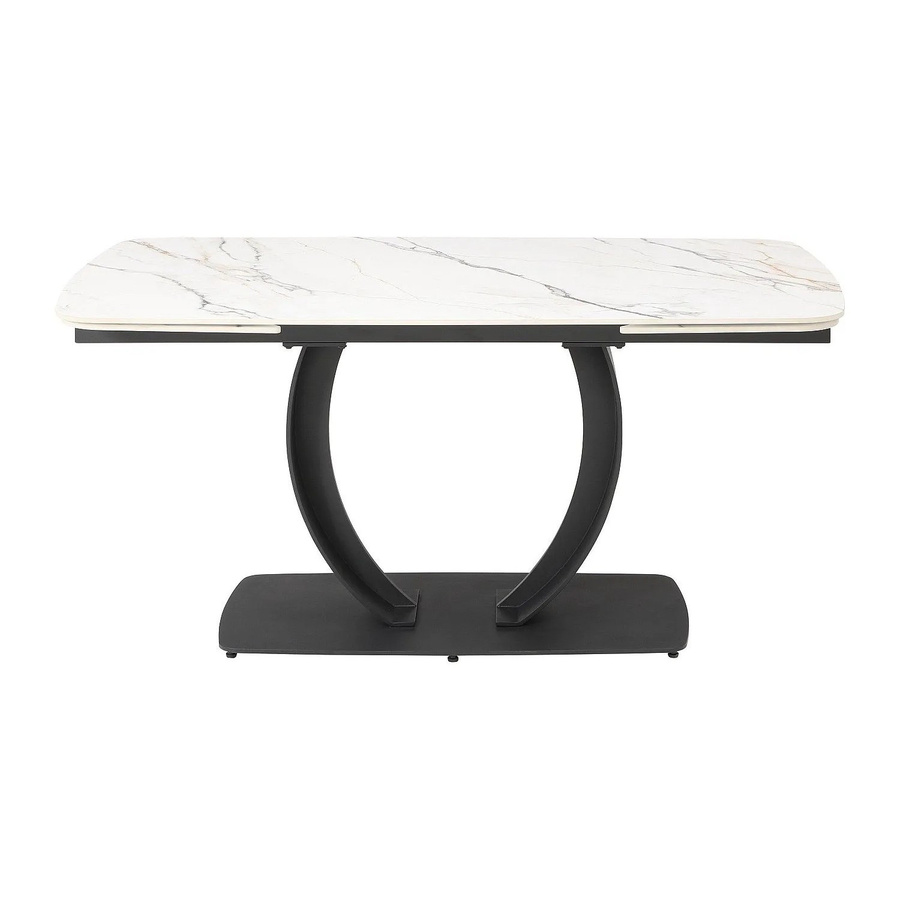 Maison Céphy Esstisch Olifia in Schwarz-Weiß mit Keramikplatte in Marmor-Optik und Metallgestell, ausziehbar, B/T/H: 240 x 160 x 76 cm - Bild 2