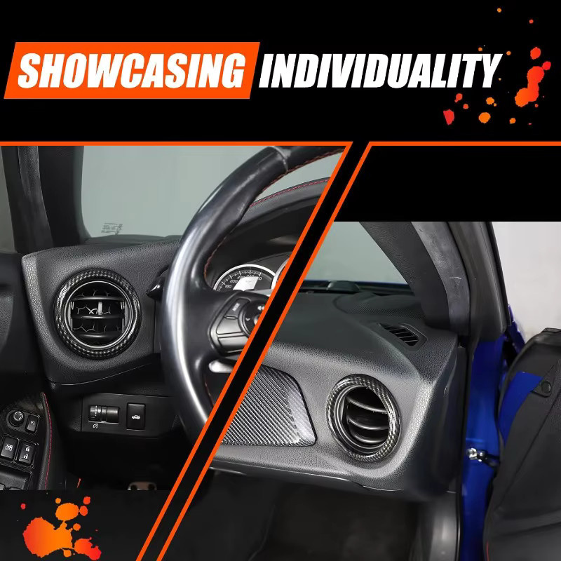 Suetlcoity Carbon Faser Dashboard Lüftungsring Abdeckung für Toyota 86 GT 86 und Subaru BRZ, Schwarz - Bild 4