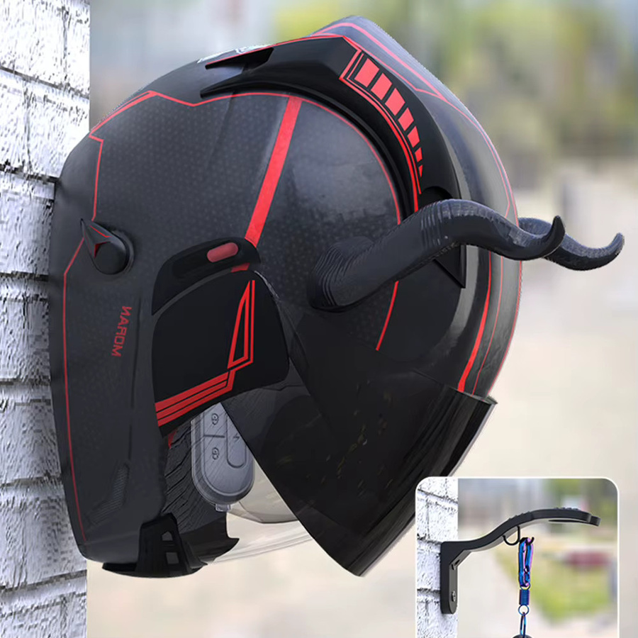 APWIKOGER Motorrad Helm Haken Wandhalterung für Jacken und Gepäck in Schwarz - Bild 3