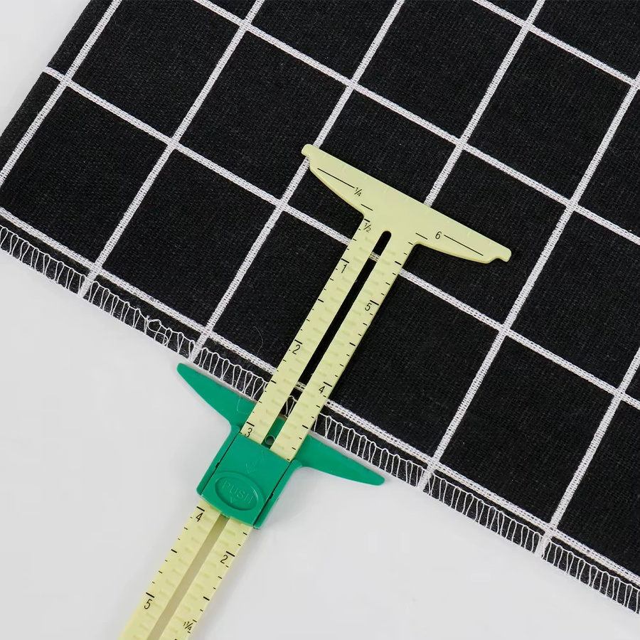 5-in-1 Nähen Naht Lineal Mess Gauge aus Aluminium und Kunststoff in Schwarz - Bild 5