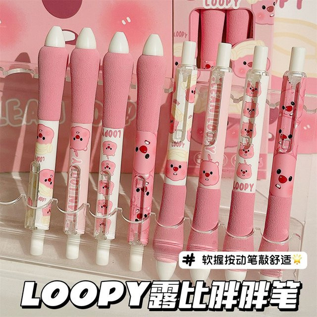 LOOPY Schwammstift Klickstift mit 0,5 mm Spitze in Schwarz und Pink für Schüler - Bild 1