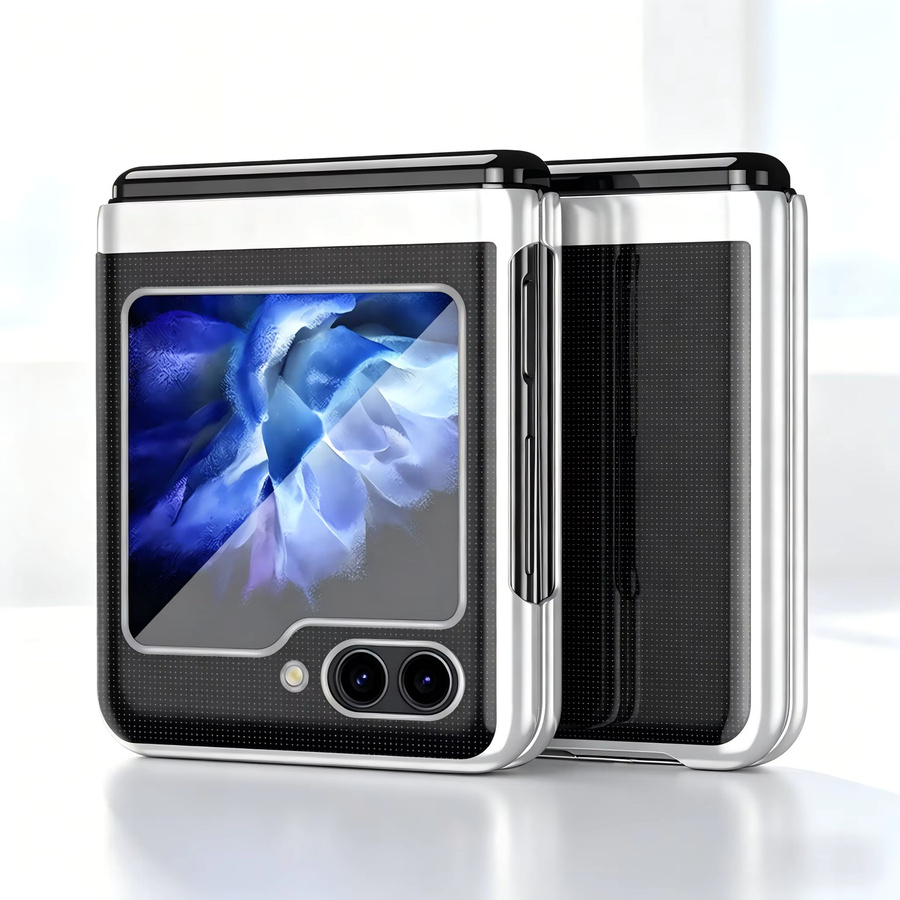 Transparente Samsung Galaxy Z Flip Schutzhülle mit Skin-Feel Material für Flip8, Flip7, Flip7 FE, Flip6, Flip5, Flip4 und Flip3 in Silber - Bild 5