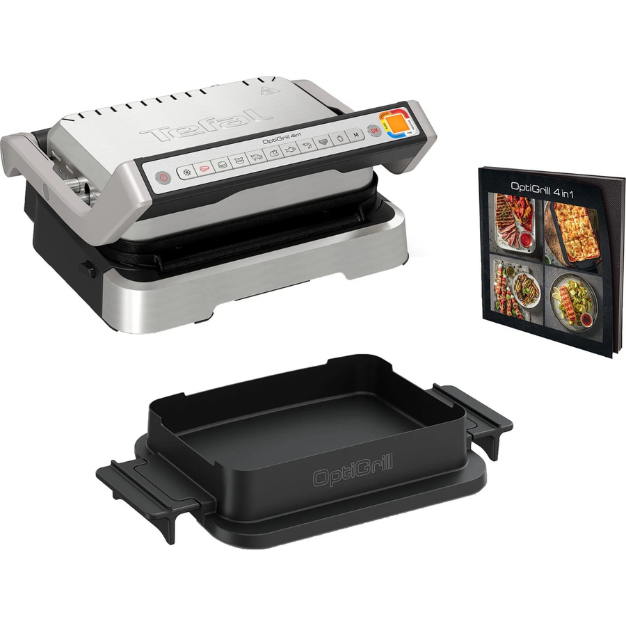 Tefal OptiGrill 4in1 GC774D Kontaktgrill in Silber mit App-Steuerung und Edelstahl-Elementen - Bild 1