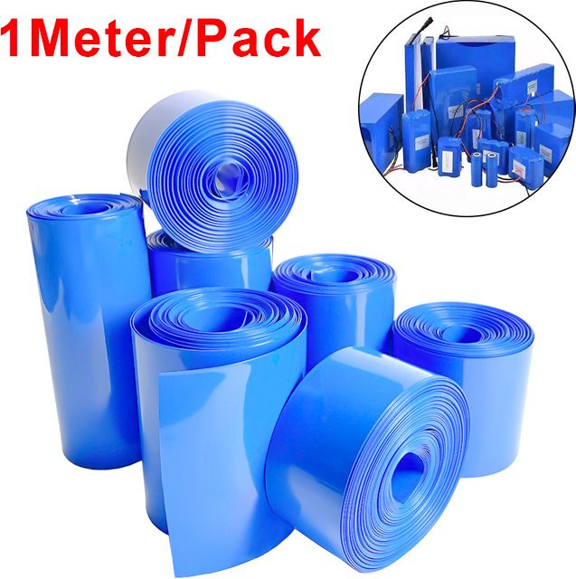 Blauer PVC Schrumpfschlauch für 18650 Akkus und Kabelhülsen, 1 Meter Länge - Bild 1
