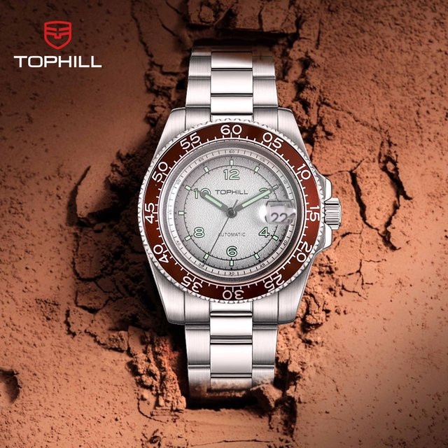 TOPHILL Armbanduhr Automatik, Edelstahl, 41 mm, Herren, Silber - Bild 1