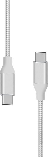 XLayer USB-C-Kabel in Silber mit Fast Charging 3A und USB 2.0, Länge: 1,5 m - Bild 1