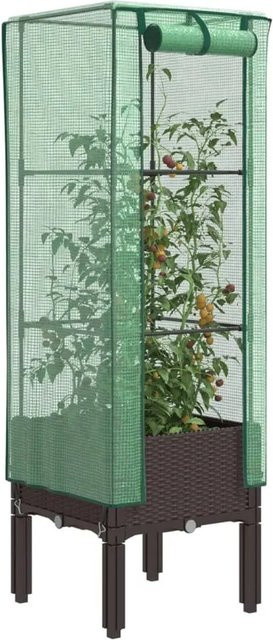 Furnicato Hochbeet mit Gewächshausaufsatz in Braun mit Reißverschlüssen zur Belüftung, B/T/H: 40 x 40 x 140 cm - Bild 1