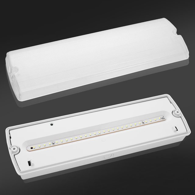 Weiße LED-Notbeleuchtungslampe mit wiederaufladbarem Akku und dreifachem Schutz für professionelle Notfall-Evakuierungen - Bild 1