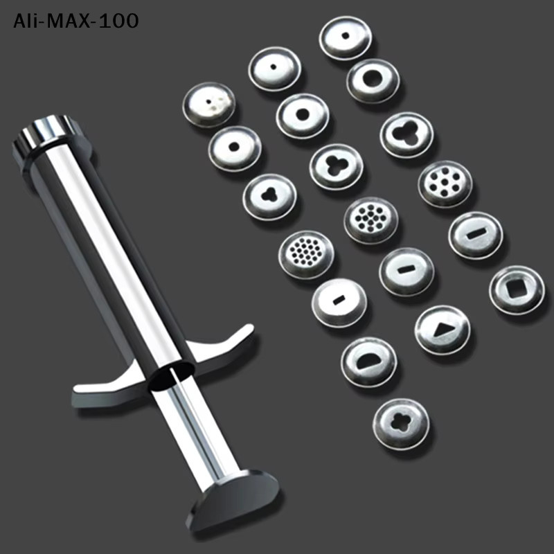 Hoeaden Tonextruder Set AM3 mit 20 Teilen in Silber für Zuckerpaste und Skulpturen sowie Polymer-Werkzeug - Bild 2