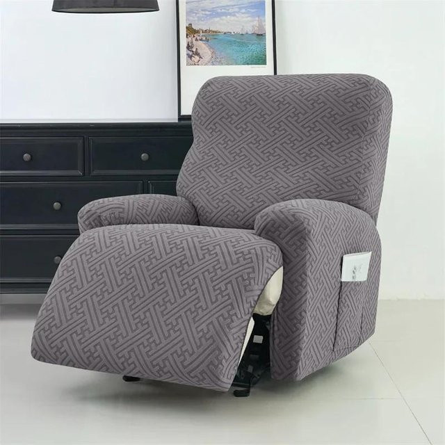 Dehnbarer Jacquard Relax-Sofabezug für 1-3 Sitzer in Grau - Bild 1
