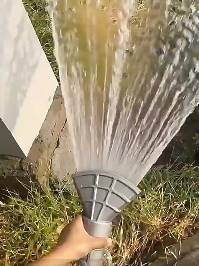 DFENGWEN Spüldüse Entenschnabel-Flachstrahlkopfdüse für Wassertankwagen in Silber - Bild 2