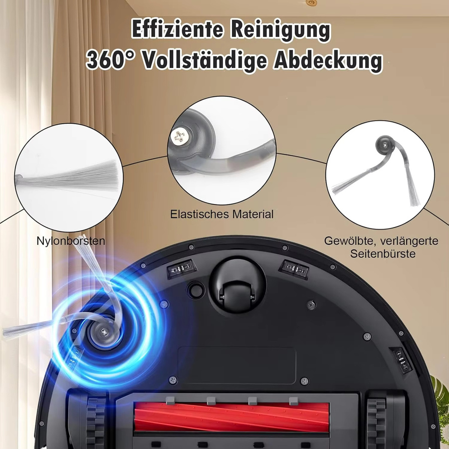 Roborock Qrevo L Zubehör-Set mit Hauptbürste, Seitenbürste, Hepa-Filter, Wischmopp und Staubbeutel aus Kunststoff - Bild 2