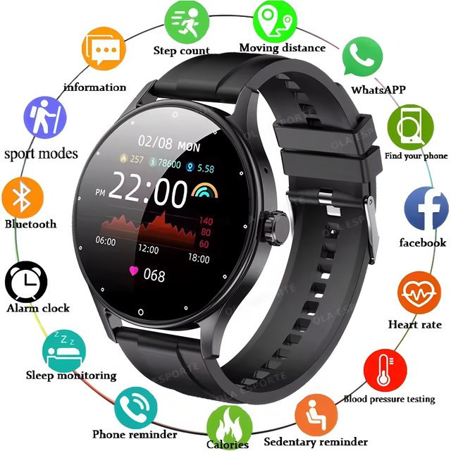Ola Esporte Smartwatch, Weiß, Silikon, Unisex, Wasserdicht - Bild 1