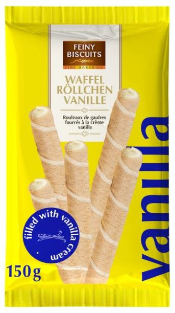 Feiny Biscuits Waffelröllchen Vanillefüllung 150 g - Bild 1
