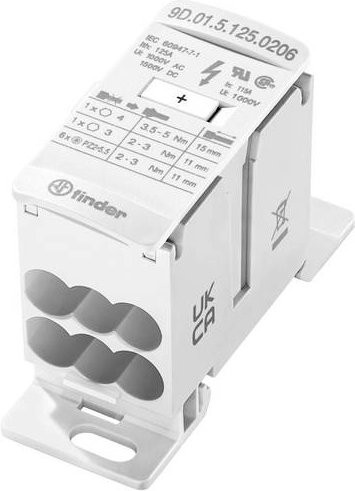 Finder Verteiler Weiß 8-polig 16 mm² 125 A 1000 V/AC 1500 V/DC - Bild 1