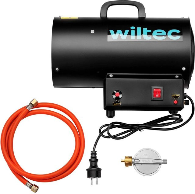 Wiltec Gasheizgebläse 15 kW Heizkanone als Heißluftgenerator für LPG in Schwarz - Bild 1