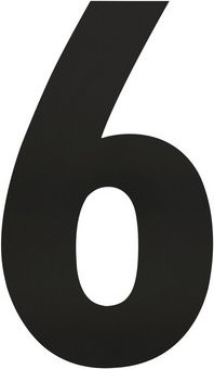 Intersteel Hausnummer 6 XL aus Edelstahl in Mattschwarz - Bild 1