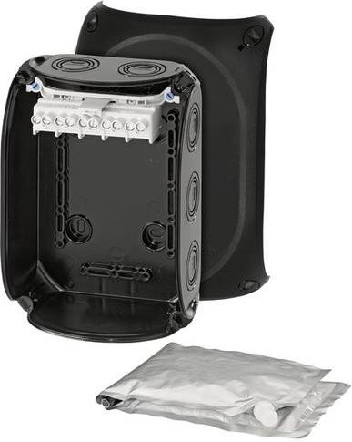 Hensel Abzweigdose 62000108, halogenfrei, plombierbar und witterungsbeständig, schwarz, B: 13,0 cm, L: 18,0 cm - Bild 1