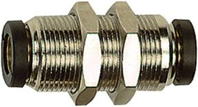 Riegler Gerade Schott-Steckverbindung click-clock M14x1,0 mit Schl.-A. Ø 5 mm aus Messing in Silber - Bild 1