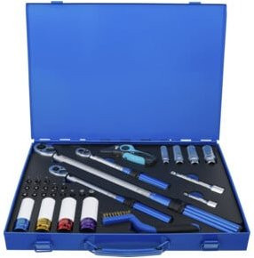 BGS Drehmomentschlüssel-Satz 31-teilig in Blau mit 1/4", 3/8" und 1/2" Außenvierkant - Bild 1