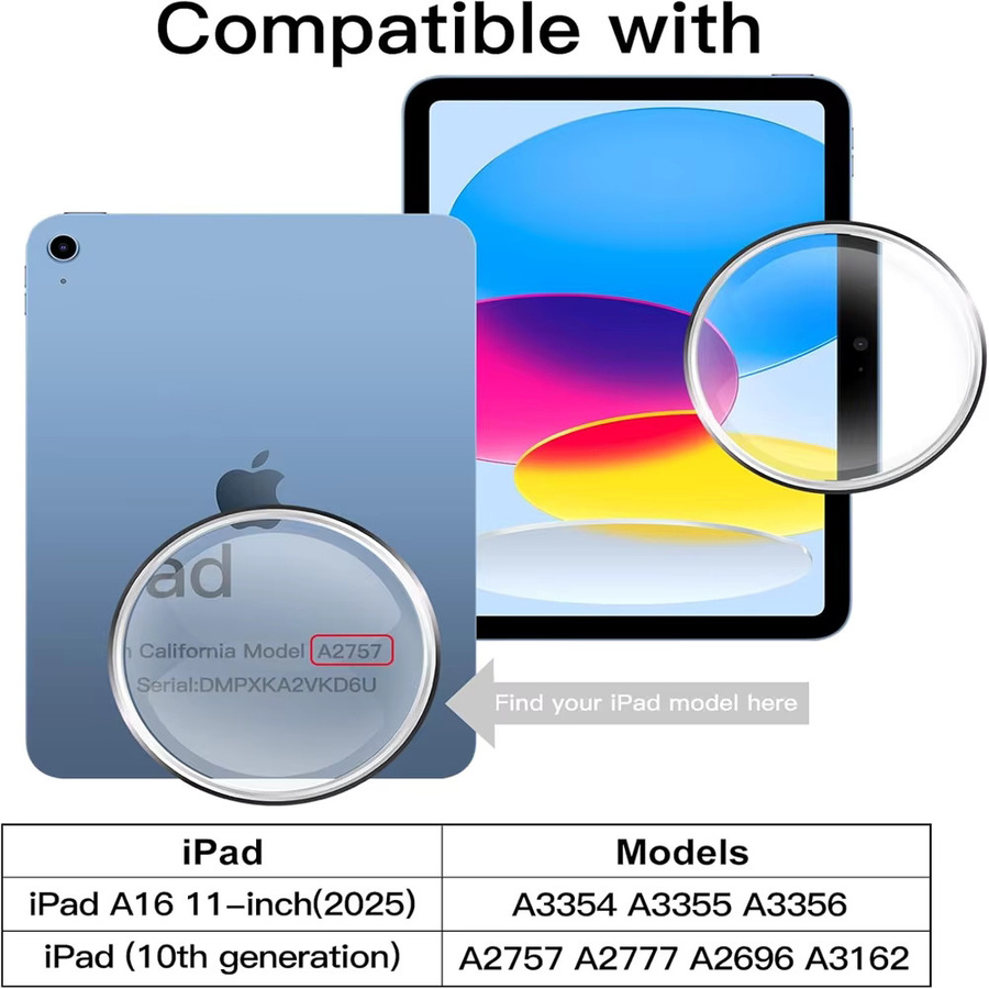 Displayschutzfolie aus gehärtetem Glas für Apple iPad 11. Generation 11 Zoll 2025 (A3354) und iPad 10. Generation 10,9 Zoll 2022, transparent - Bild 2