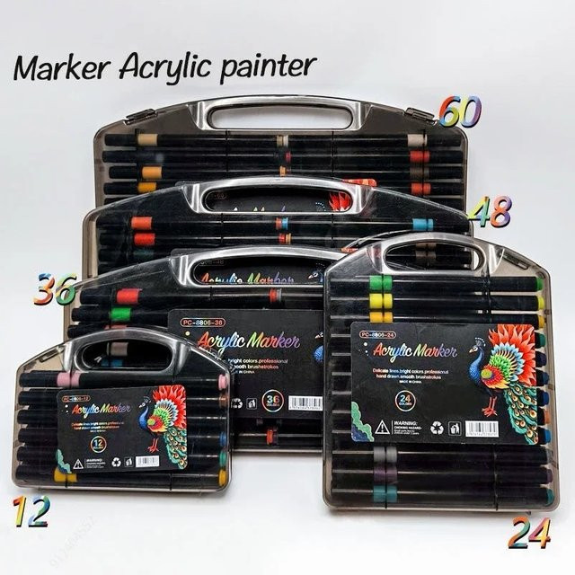 Haile Acryl Marker Pen Set Multicolour Wasserdicht und Schnelltrocknend für Kinder und Studenten - Bild 1