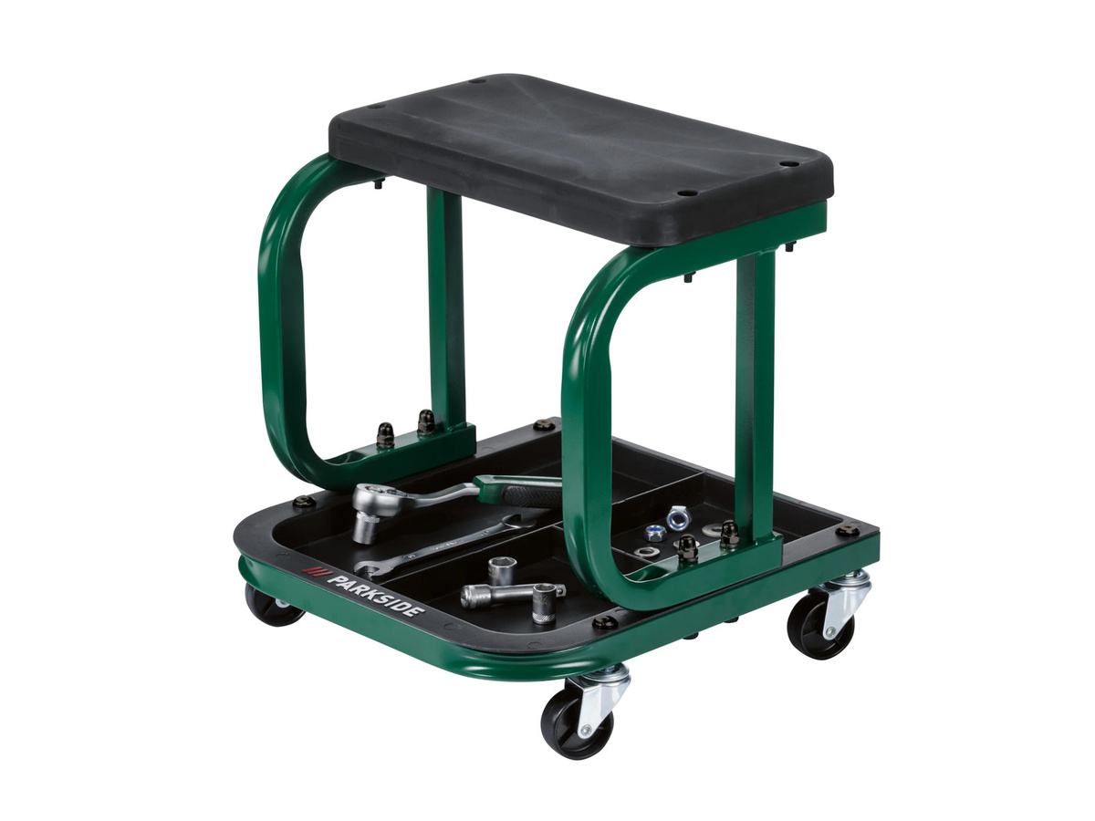 Parkside Werkstatt-Rollsitz in Grün-Schwarz B/T/H: 37,0 x 39,0 x 35,0 cm - Bild 2