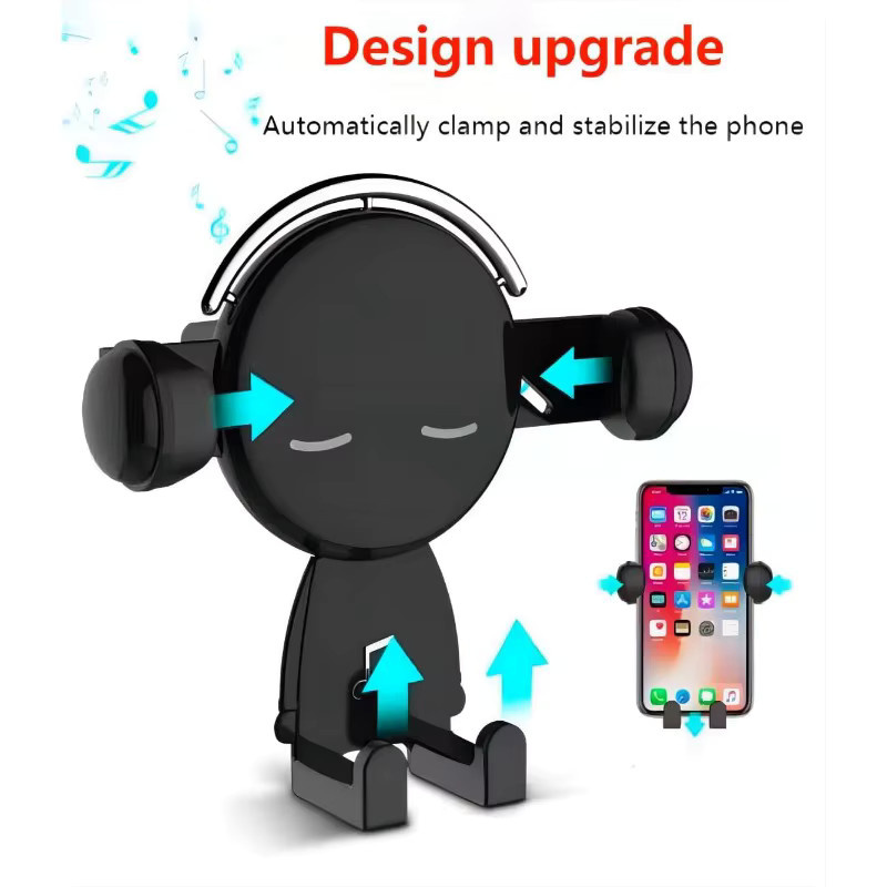 Multifunktionale Universal-Autotelefonhalterung mit Schwerkraft-Mechanismus für die Lüftung, Schwarz - Bild 3
