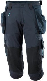 Mascot Dreiviertel-Hose mit Hängetaschen in Schwarzblau mit Cordura und Reflexstreifen, Größe C45 - Bild 1