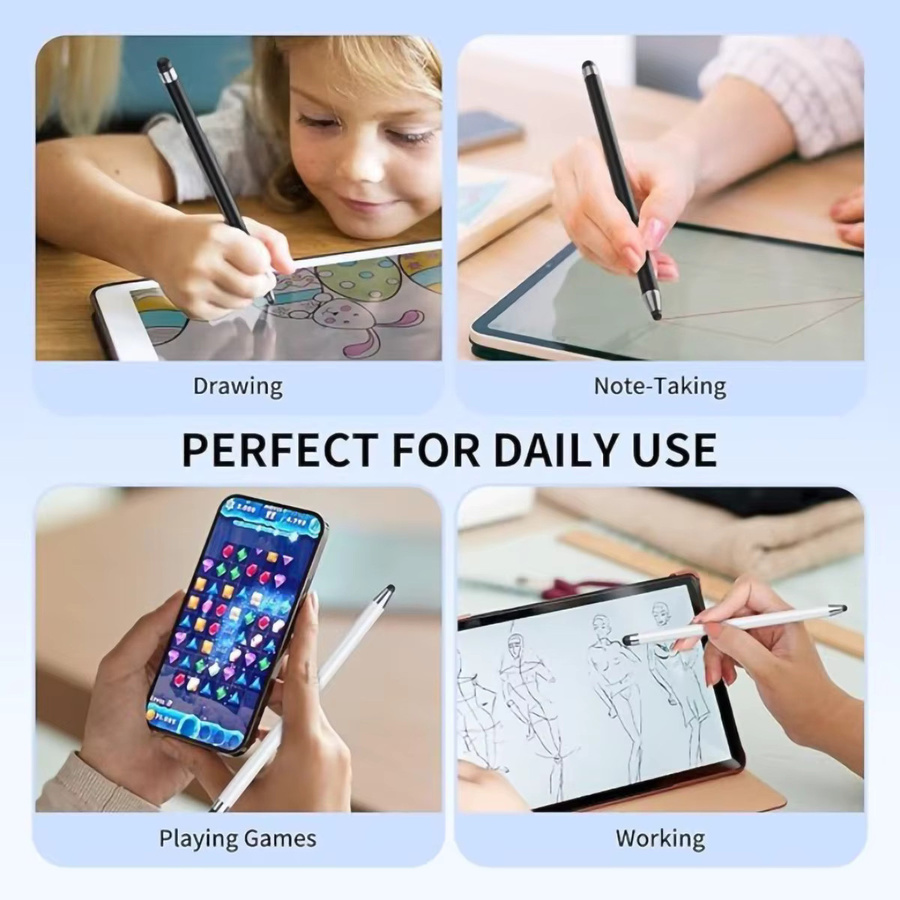 FONKEN Touch Pen Stylus mit Doppel-Silikonkopf für iPad, Android und Tablets mit hoher Präzision - Bild 2