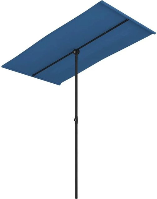 vidaXL Sonnenschirm mit Aluminium-Mast aus Polyester in Azurblau, B/T: 180 x 110 cm - Bild 1