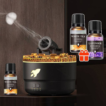 Vulkanischer Riss Licht Kanonen Luftbefeuchter mit Explosions-Aroma-Effekt in Schwarz